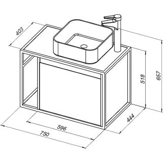 Тумба под раковину Aquanet Nova Lite Loft L261657 R 75 см дуб рустикальный